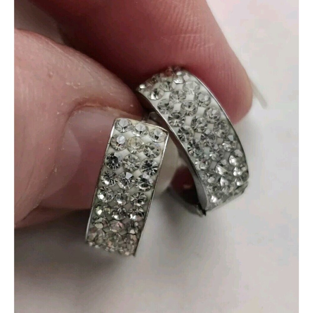 925 Sterling Silver Pierced Earrings Hoops Marked 925 China